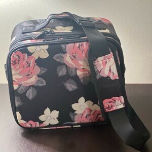 Floral Black and Pink Travel Bag
